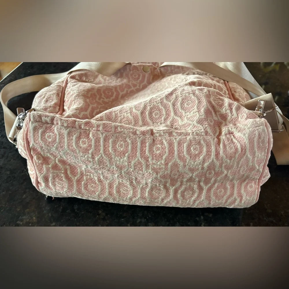Petunia Pickle Bottom Pastel Pink Boxy Backpack Baby Diaper Travel Bag Chenille